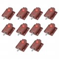 Door Bolt Lock 2-inch Abs Sliding Barrel Keyless Latch With Switch Button 10 Pcs Brown 