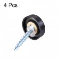 Uxcell Mirror Screws 16mm 0 63 4pcs Decorative Cap Fasteners Cover Nails Wire Drawing Black 304 Stainless Steel