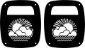 Jeeptails Tropical Sun Over Water Tail Lamp Light Covers Halogen For Jeep Wrangler Tj Models 1997-2006 