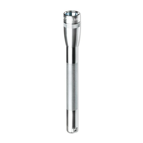Mini Incandescent Flashlight Silver Compact Water Resistant Handheld Light Twist On Off 2 Cell Aaa Battery Powered M3a106