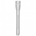 Mini Incandescent Flashlight Silver Compact Water Resistant Handheld Light Twist On Off 2 Cell Aaa Battery Powered M3a106