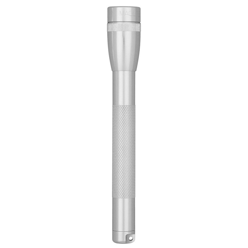 Mini Incandescent Flashlight Silver Compact Water Resistant Handheld Light Twist On Off 2 Cell Aaa Battery Powered M3a106