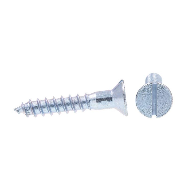 Wood Screws Flat Head Slotted Drive 12 X 1 25 In Zinc Plated Steel 50 Pack Model