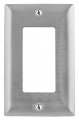 Bryant Electric Ss26 1-gang 1 Decorator Gfci Opening 302 304 Metallic Wall Plate Stainless Steel With Removable White 