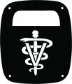 Jeeptails Veterinarian Caduceus Pet Health Medical Tail Lamp Light Covers Compatilble With Jeep Wrangler Tj And Yj Black Set Of