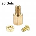 Uxcell M4 Hex Brass Standoff Spacer 7mm 6mm Male-female Threaded Pillar Screw Nut Kit For Pcb Motherboard Computer Circuit