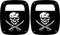 Jeeptails Skull And Swords Tail Lamp Light Covers Halogen For Jeep Wrangler Yj 1987-1995 Models 