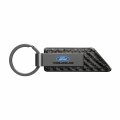 Ipick Image Compatible With Ford Taurus Gunmetal Black Gray Metal Carbon Fiber Texture Leather Key Chain