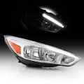 Acanii For Halogen Type Chrome Housing W Led Drl 2015-2018 Ford Focus Headlight Headlamp Assembly Passenger Side