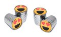 Elektroplate Heart Eyes Smiley Face Bright Chrome Aluminum Tire Valve Stem Caps Universal Fit For Cars Bikes Trucks Rvs 