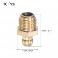 Uxcell Brass Straight Grease Fitting G1 8 Thread 11mm Width Hydraulic Accessories 10pcs