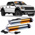 Xridonsen Dash Strobe Lights 144 Led Amber White Emergency Warning Hazard Safety 2x 14 5 Inch Front Rear Interior Windshield W 