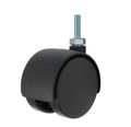 Twin Wheel Caster Solutions Twhn-50n-t03-bk 2 Diameter Nylon Hooded Non-brake 1 4-20 X Length Threaded Stem 110 Lb Capacity 