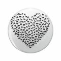 Love Big Heart Dogs Double Sided Stainless Steel Keychain 3d Resin Encased Round Design 1 25 In Diameter For Keys Backpack And 