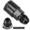 Qwork Quick Disconnect Female Efi Fuel Rail Fitting 6an Male To 3 8 2 Pcs Black Aluminum