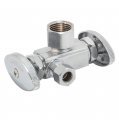 Eastman 3 8 Inch Od Compression X 1 4 2 Fip Multi-turn Dual Handle Three Way Stop Valve Brass Plumbing Fitting Chrome 04423lf 