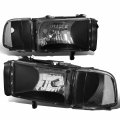 Halogen Model 4pcs Factory Style Headlights Assembly And Corner Lamp For Dodge Ram 1500 2500 3500 Non-sport Models 94-02 Driver