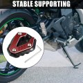 X Autohaux 1 Set Aluminum Alloy Motorcycle Kickstand Pad For Bmw S1000rr 2019-2023 Motor Bike Extension Foot Support With