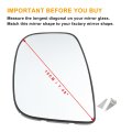 Car Rearview Left Driver Side Mirror Glass Replacement W Backing Plate Heated White For Citroen Berlingo 2012-2018 Dispatch