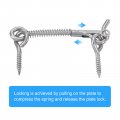 Uxcell 4pcs Safety Hook And Eye Latch 3 Stainless Steel Gate With Spring Lock For Family Farm Bathroom Doors Barn