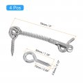 Uxcell 4pcs Safety Hook And Eye Latch 3 Stainless Steel Gate With Spring Lock For Family Farm Bathroom Doors Barn