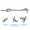 Uxcell 4pcs Safety Hook And Eye Latch 3 Stainless Steel Gate With Spring Lock For Family Farm Bathroom Doors Barn