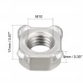 Uxcell Weld Nuts M10 Square Unc Coarse Carbon Steel Machine Screw Silver Pack Of 20
