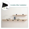 Uxcell Floating Shelf Bracket 4 Inch L 2pcs Metal Triangle Brackets 3 W Hidden Hardware For Home Wood Shelves Black