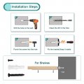 Uxcell Floating Shelf Bracket 4 Inch L 2pcs Metal Triangle Brackets 3 W Hidden Hardware For Home Wood Shelves Black