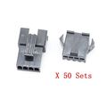 50 Sets Lots 4 Pin 2 54mm Sm2 54 Series Multipole Connector Plug With Male And Female Pins
