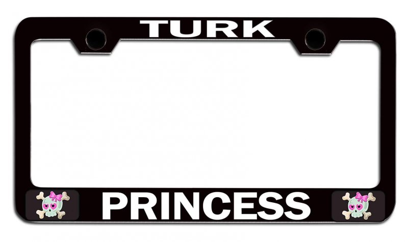 Turk Princess Girly Bl Steel Auto Suv License Plate Frame Tag Holder