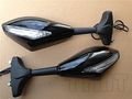 Hk Moto- Integrated Led Turn Signals Side Mirrors Fit For Universal Bike Gloss Black