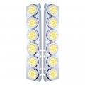 United Pacific 33711 Air Cleaner Light Bar Front Stainless Steel With Bracket Reflector Clearance Marker Amber Led Clear Lens 