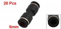 Uxcell 20pcs Straight Push In Pneumatic Air Quick Fittings Connector 35mm Total Length For 6mm Tube Hose