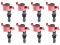 Ignition Coil Kit Set Of 8 Super Red Upgrade For 2004-2008 Ford F150 5 4l V8 
