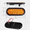 Partsam 2pcs 6 3 Led Oval Amber Strobe Lights 24led Recessed With Triple Flash Patterns For Truck Towing Trailer Lamps Rubber