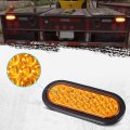 Partsam 2pcs 6 3 Led Oval Amber Strobe Lights 24led Recessed With Triple Flash Patterns For Truck Towing Trailer Lamps Rubber