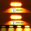 Partsam 2pcs 6 3 Led Oval Amber Strobe Lights 24led Recessed With Triple Flash Patterns For Truck Towing Trailer Lamps Rubber