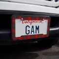 Plaid Red Gray Grey Pattern License Plate Tag Frame