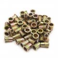Uxcell A17073100ux0534 50pcs Zinc Plated Carbon Steel Car Rivet Nut Flat Head Threaded Insert 5 16-18 50 Pack