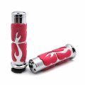 Httmt Mt291-007-1 Flame Hand Grip Compatible With Suzuk Intruder Boulevard C90 C50 M50 Volusia Marauder 800 Chromed Pink