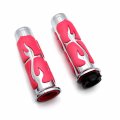 Httmt Mt291-007-1 Flame Hand Grip Compatible With Suzuk Intruder Boulevard C90 C50 M50 Volusia Marauder 800 Chromed Pink