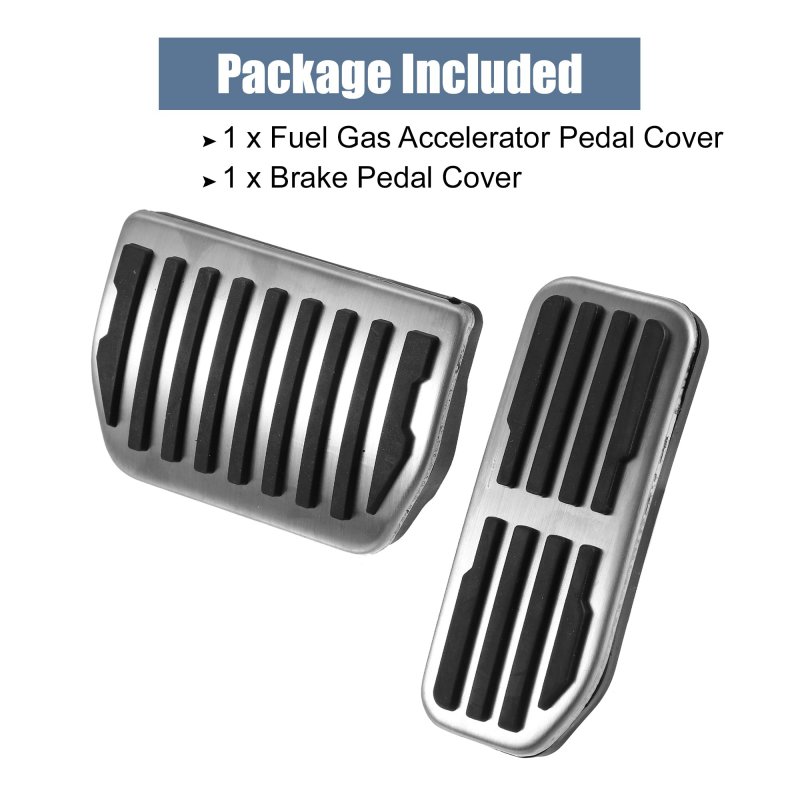 2pcs Brake Pedal Pad Gas Accelerator Cover For Land Rover Range Velar 2018-2022 Silver Tone
