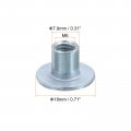Uxcell M6 T-nuts 24pcs Carbon Steel Tee Nut Round Base Weld Nuts 10mm Height Through Hole Flange Insert Female Thread Plate