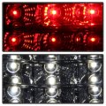 Acanii For 1999-2002 Chevy Silverado Gmc Sierra 1500 2500 3500 Red Clear C-strip Full Led Tail Lights Brake Lamps Pair