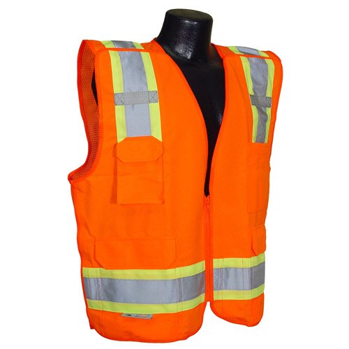 Radians Sv46ol Class 2 Breakaway Survey Safety Vests Two Tone Orange Large
