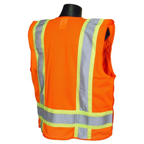 Radians Sv46ol Class 2 Breakaway Survey Safety Vests Two Tone Orange Large
