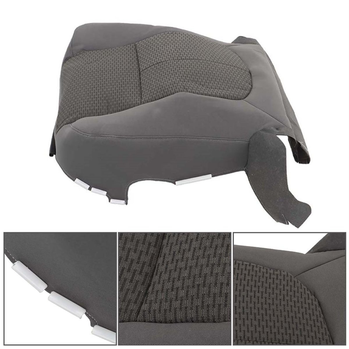 Cloth Driver Side Bottom Seat Cover Gray Replacement For F250 F350 F450 F550 Xlt 2011 2016