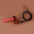 Red Aluminum Alloy Twist Throttle Grip With Cable Compatible For Kawasaki Kx125 Kx250 Klx110 Dirt Bike