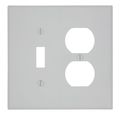 Leviton 80505-w 2-gang 1-toggle 1-duplex Device Combination Wallplate Midway Size White 